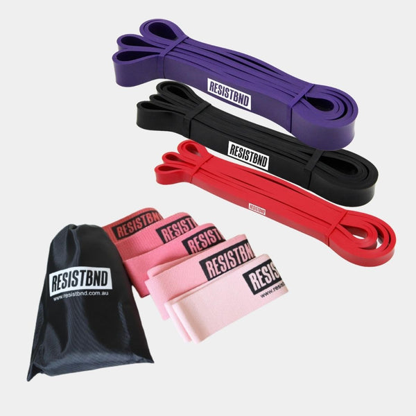 Resistance Bands - Fabric Resistance Bands with Power Bands Bundle